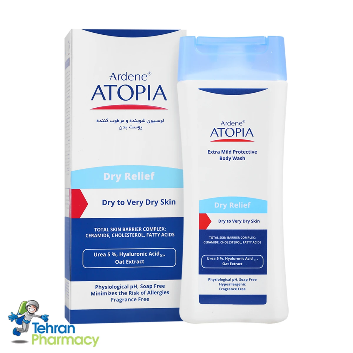 لوسیون شوینده و مرطوب کننده بدن درای ریلیف آتوپیا